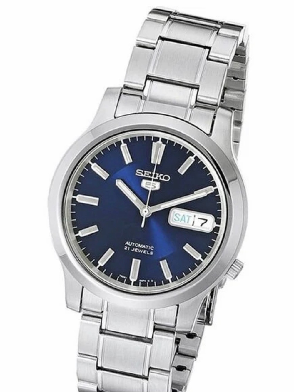 Seiko 5 Automatic Blue Dial Watch with Stainless Steel Bracelet #SNK793 - Picture 2 of 8